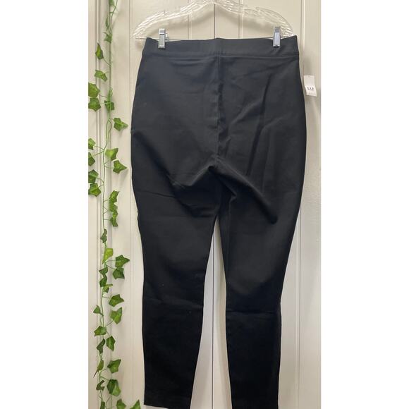 Women GAP NWT Black Stretch Fitted Pants Size 12 - Picture 2 of 6
